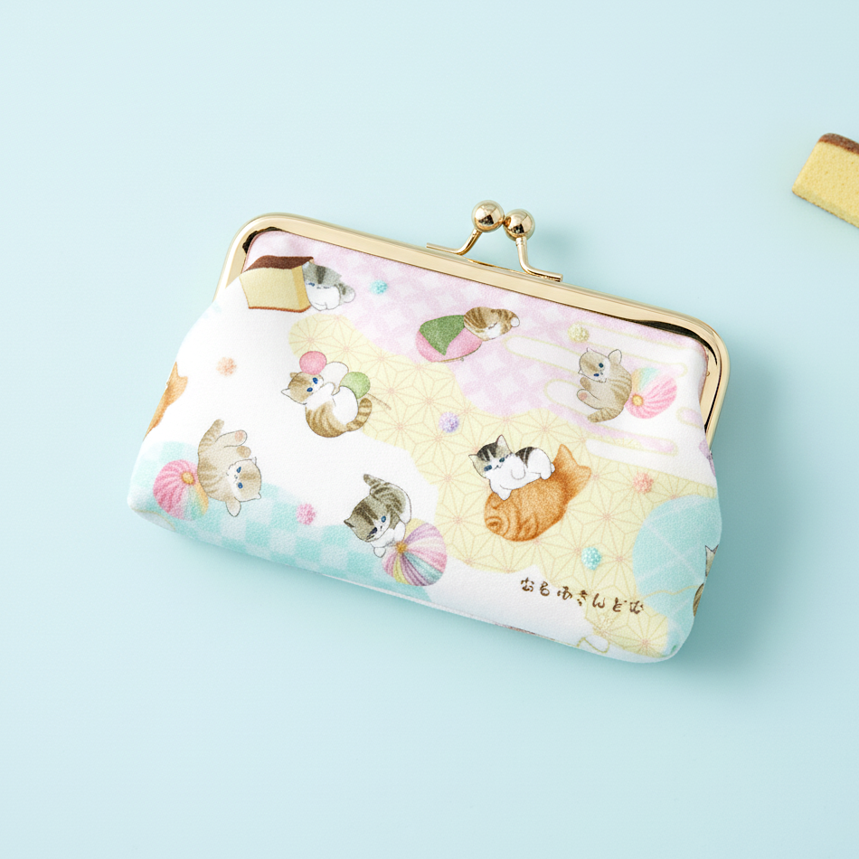 Mofusand Large Kiss-Lock Purse - Cats & Japanese Sweet Treats - Limited Edition