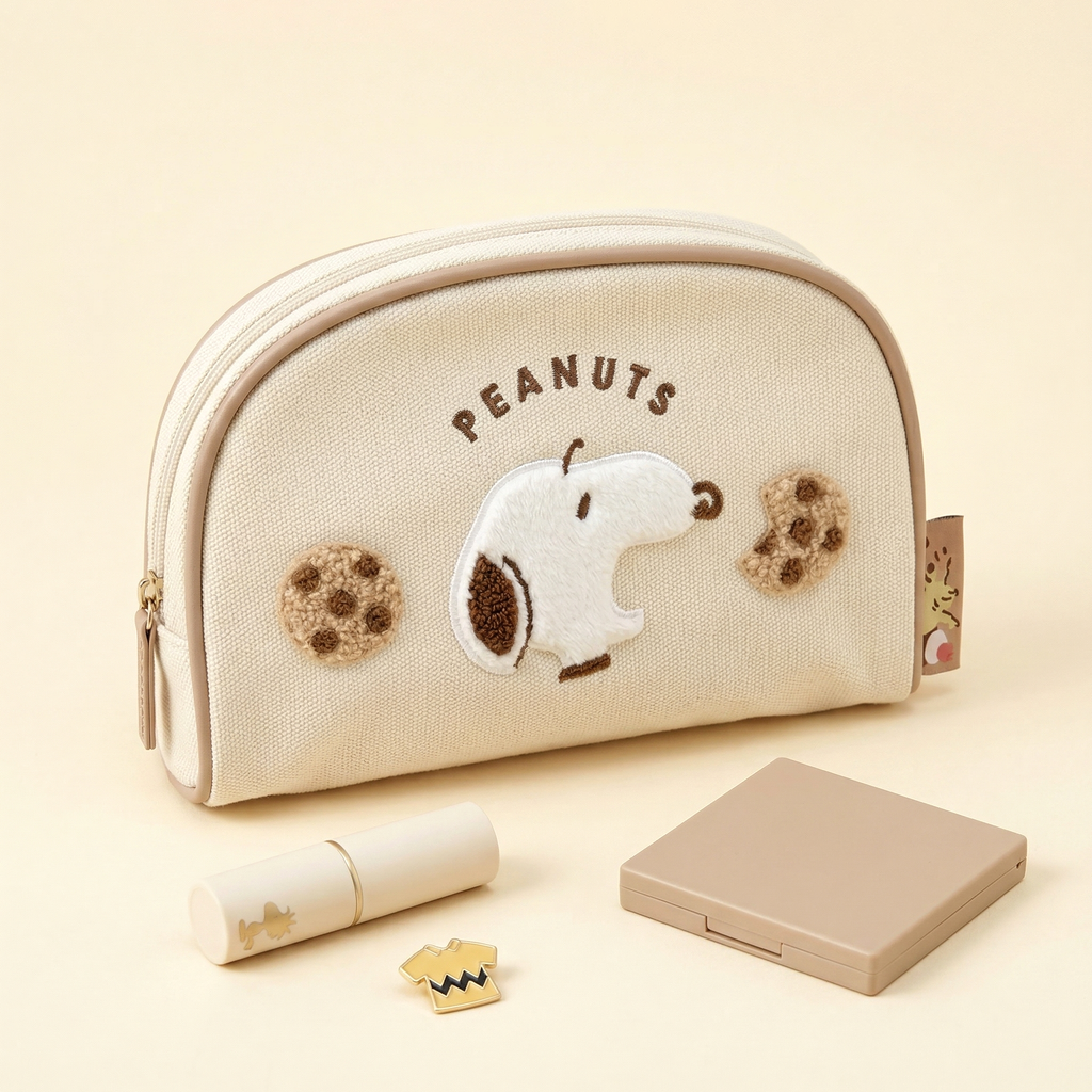 Snoopy Embroidered Cosmetic Bag