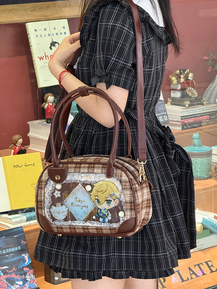 Pu Handbag Crossbody Daily Ita Bag Pin Bag 20cm Doll Bag