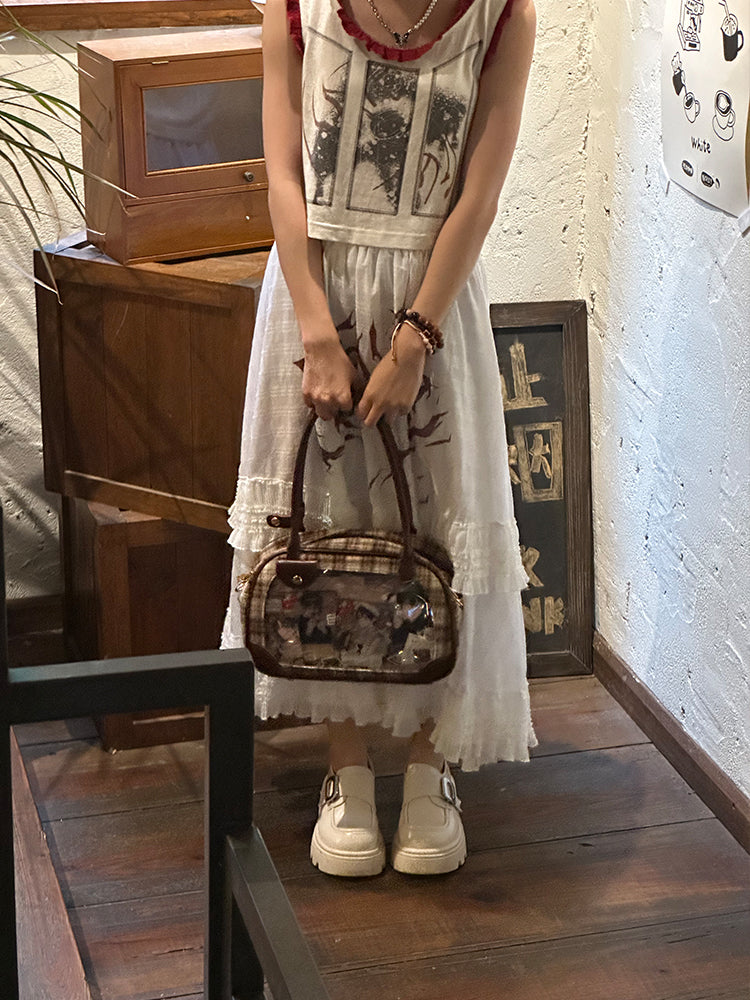 Pu Handbag Crossbody Daily Ita Bag Pin Bag 20cm Doll Bag