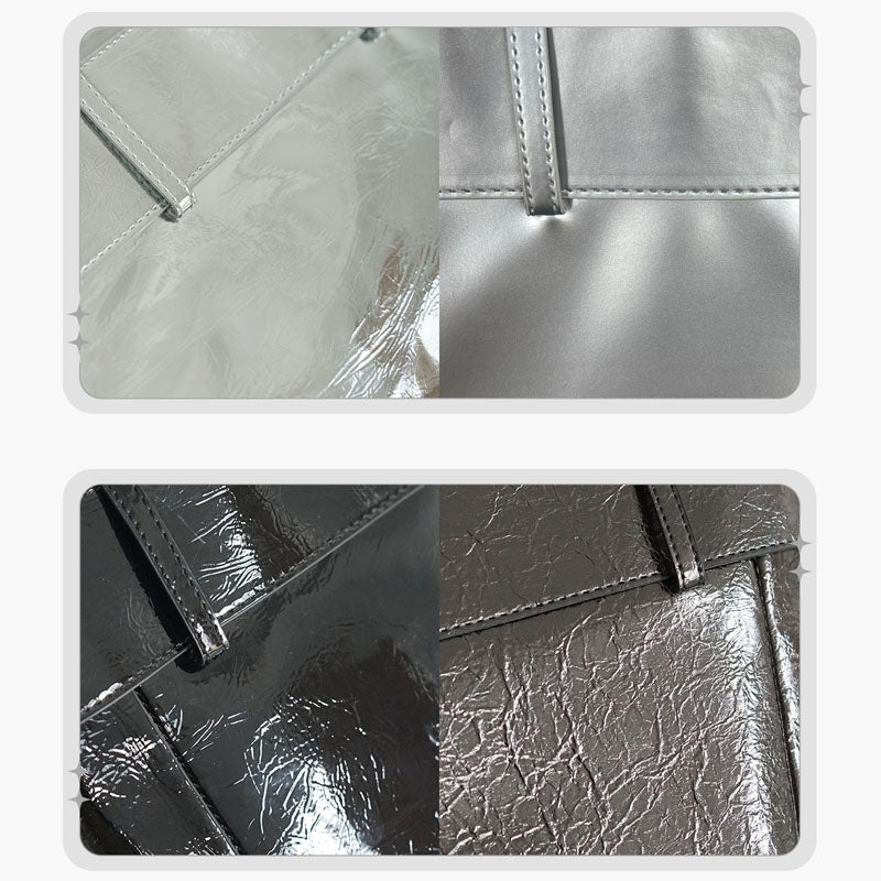 Belt Style Ita Bag - Spacious Y2K Silver Tote Ita Bag