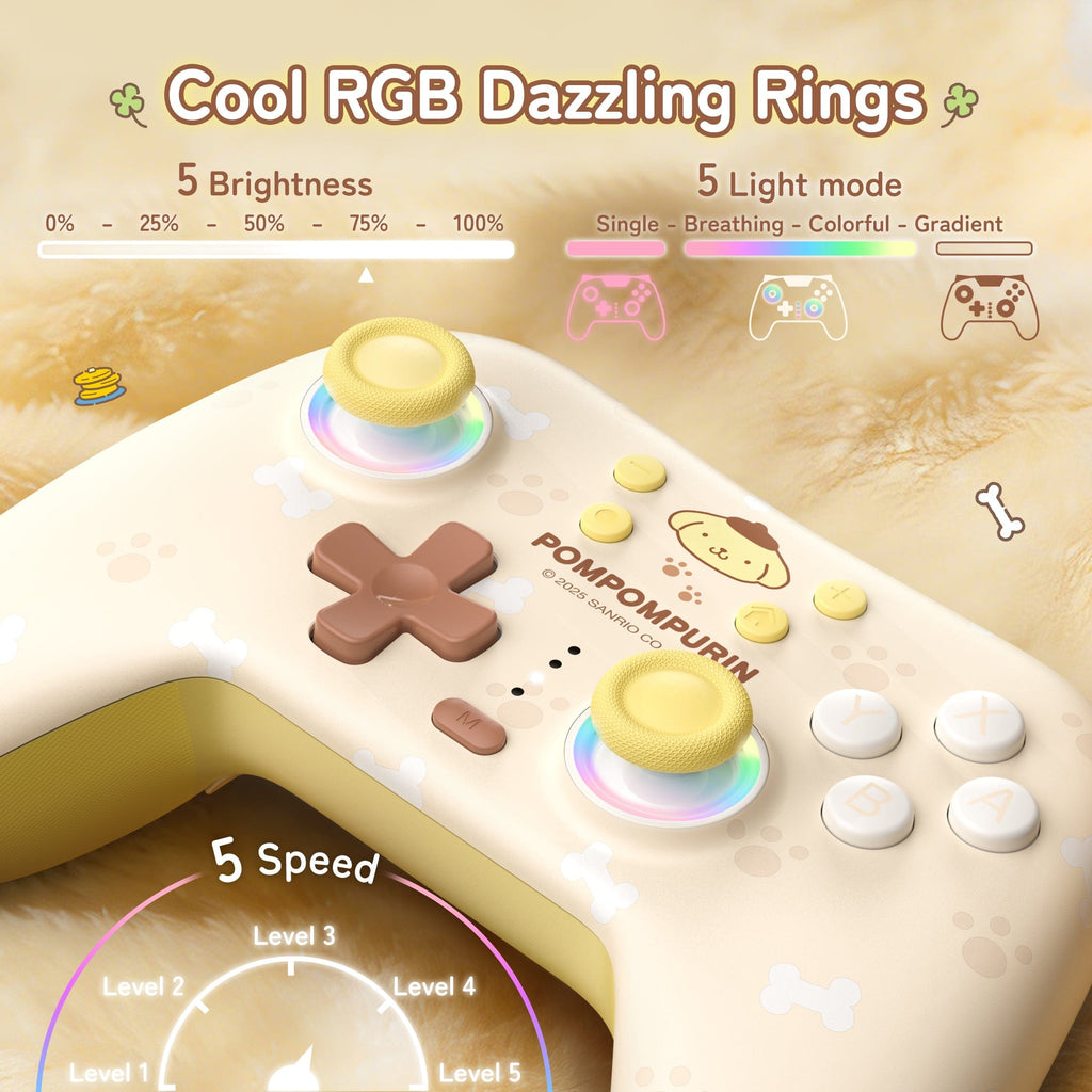 GeekShare Cinnamoroll & Pompompurin Gamepad with Receiver Set For Switch 2/Switch 2017/PC