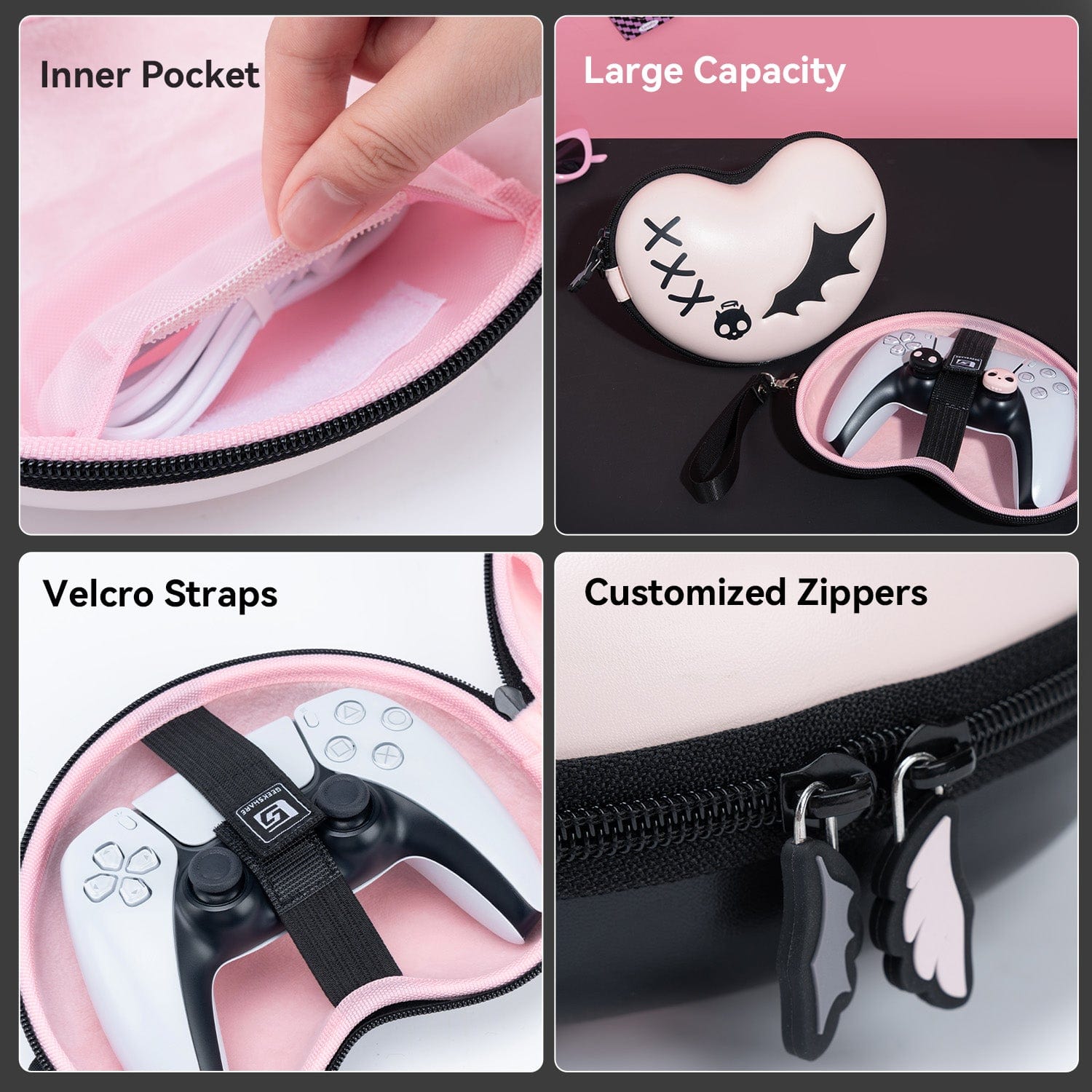 GeekShare Pink Skull Controller Carrying Case
