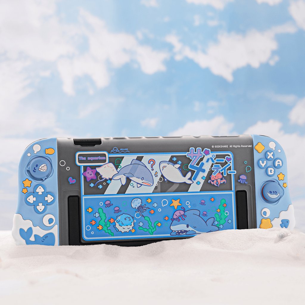 GeekShare Shark Party Silicone Controller Grip Case Set for Switch 2