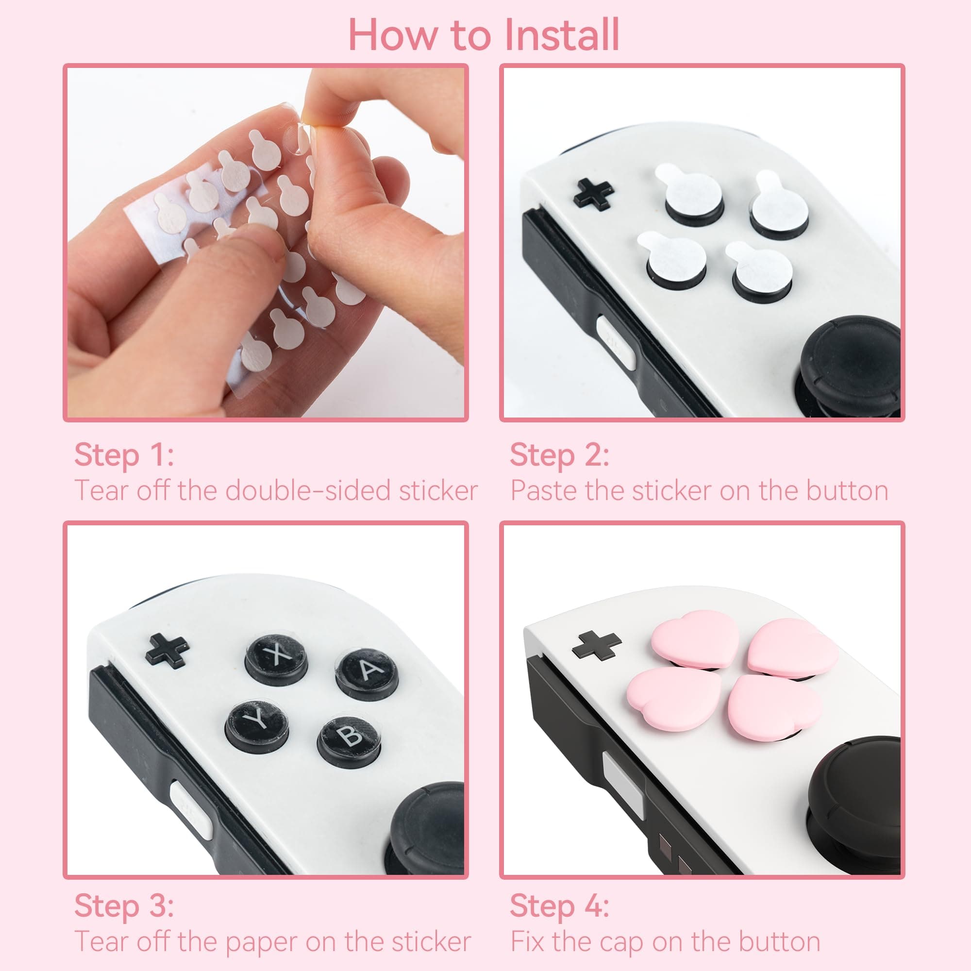 GeekShare Heart Button Caps for Nintendo Switch